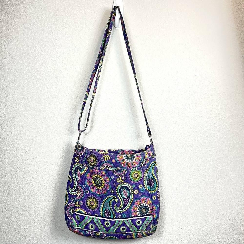 Bella Taylor Purple Floral Quilted Cotton Crossbody Bag Cottagecore Boho Retired